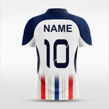 Custom White and Blue Men's Sublimated Soccer Jersey