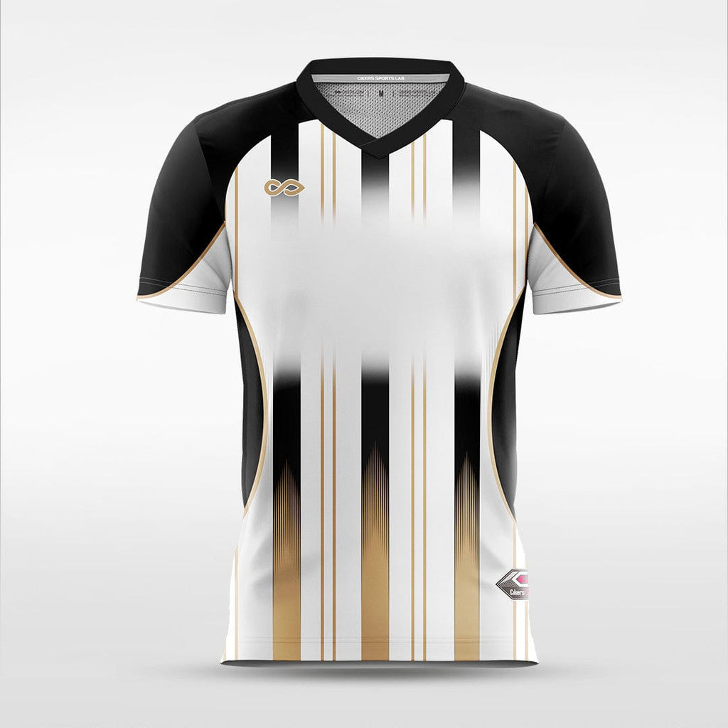 Cheap Custom Black Black-Gold Sublimation Soccer Uniform Jersey