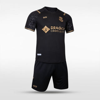 Custom Black Gold Soccer Kit Design