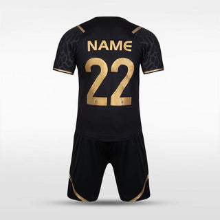 Custom Black Gold Soccer Kit Design