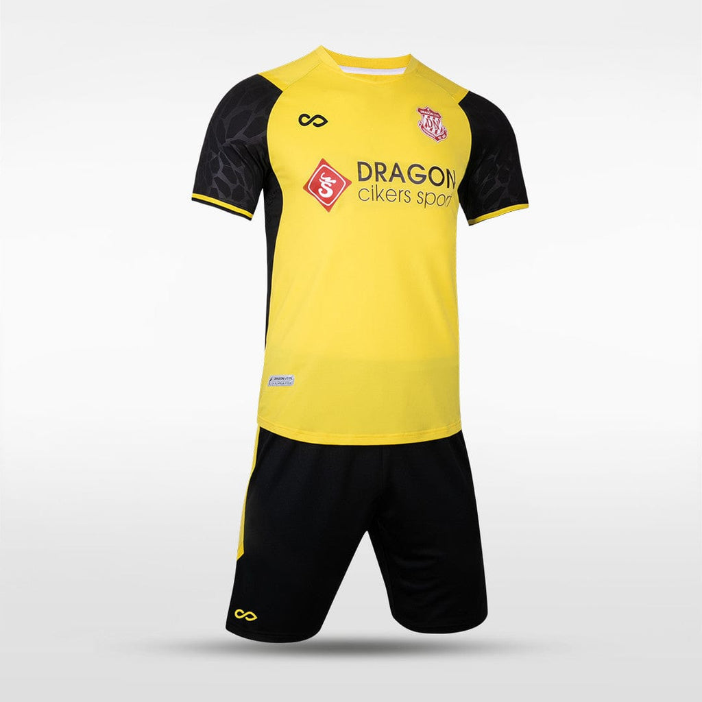 Custom Black and Yellow Soccer Kit Design