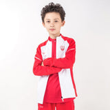 Kids Cheap Zipper up Jacket Design White and Red