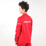 Kids Cheap Zipper up Jacket Design White and Red Details
