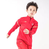 Solid Kid Quarter Zip Coat Design Red