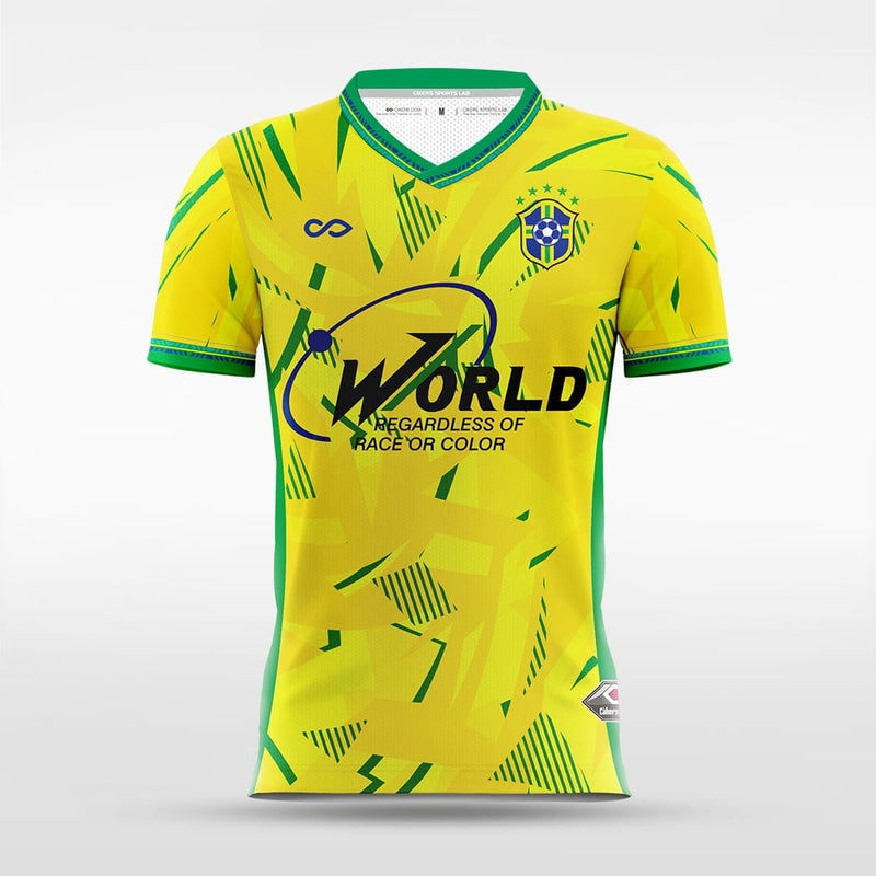 Retro Split - Custom Kids Soccer Jerseys Design Yellow Green-XTeamwear