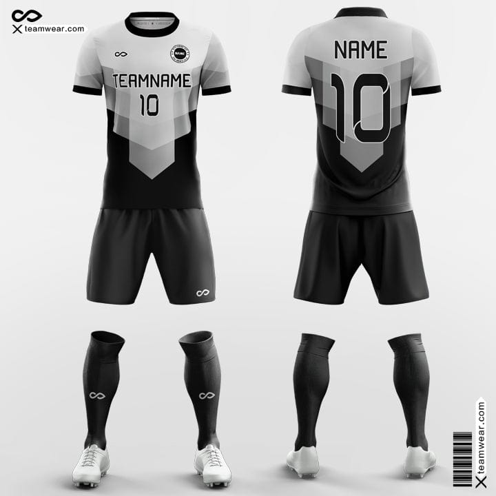 Team Custom Soccer Jerseys Grey and Black