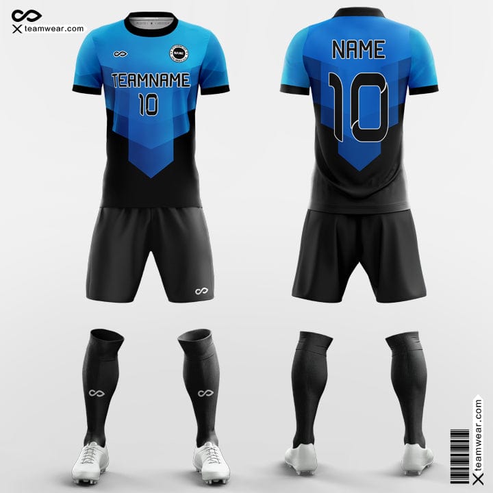 Team Custom Soccer Jerseys Blue and Black