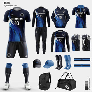 Swift Fox - Team Custom Blue Soccer Uniforms Kit Sublimated