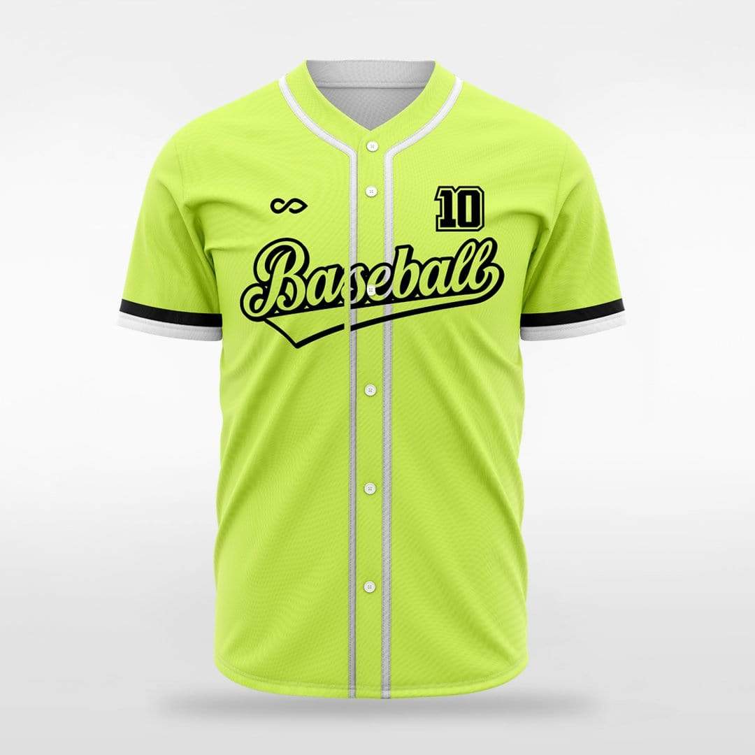  Hardkor Sports 2 Button Solid Color Basic Team Name Baseball  Jersey, Neon Green