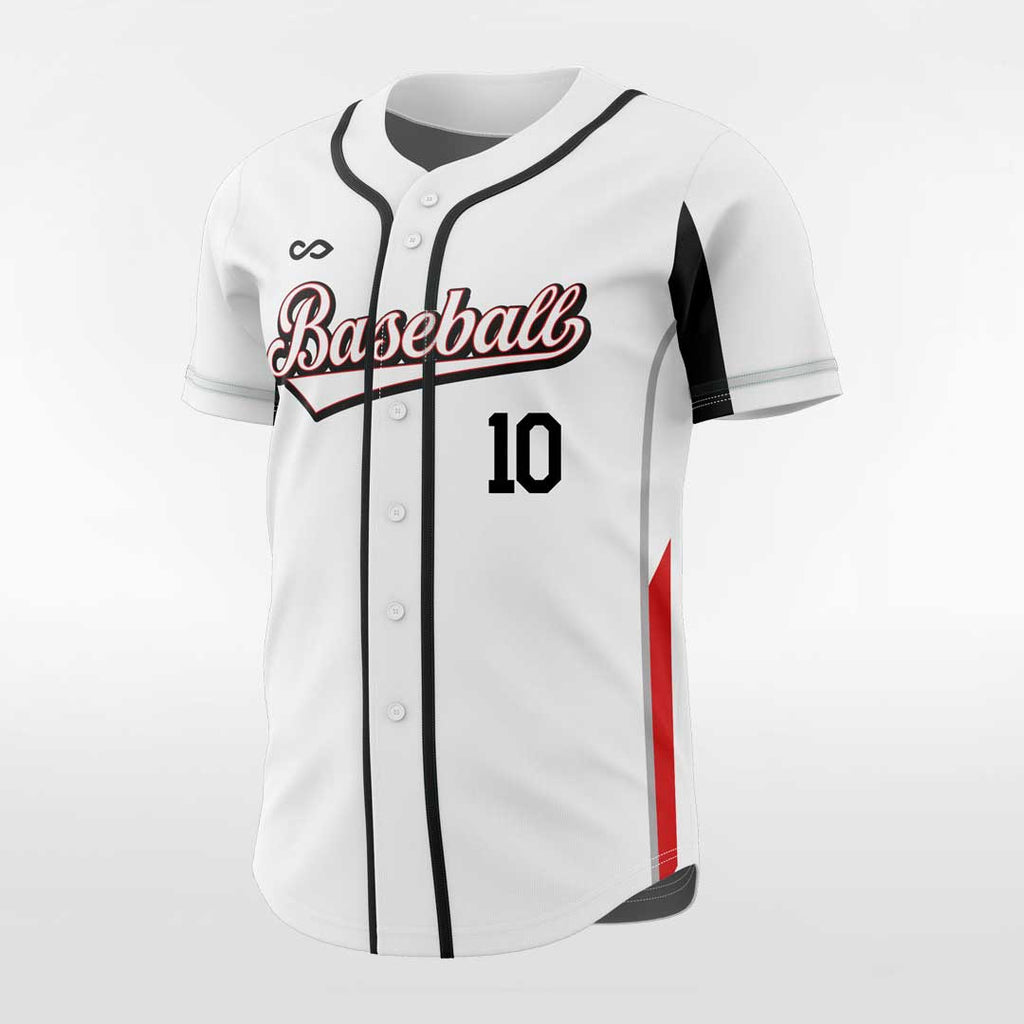 XTeamwear Classic 5 - Customized Men's Sublimated Button Down Baseball Jersey White / M
