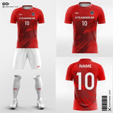 Red Men Custom Soccer Uniforms