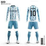 Vertical Striped-Women Custom Soccer Uniforms Long Sleeve