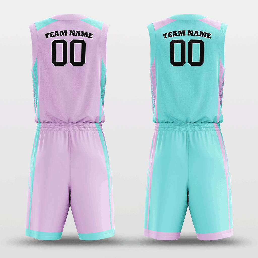 Purple&Cyan Custom Sublimated Basketball Set
