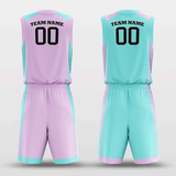 Purple&Cyan Custom Sublimated Basketball Set