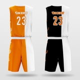 Orange&Black Tai Chi Sublimated Basketball Team Set