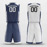Navy&White Custom Sublimated Basketball Set