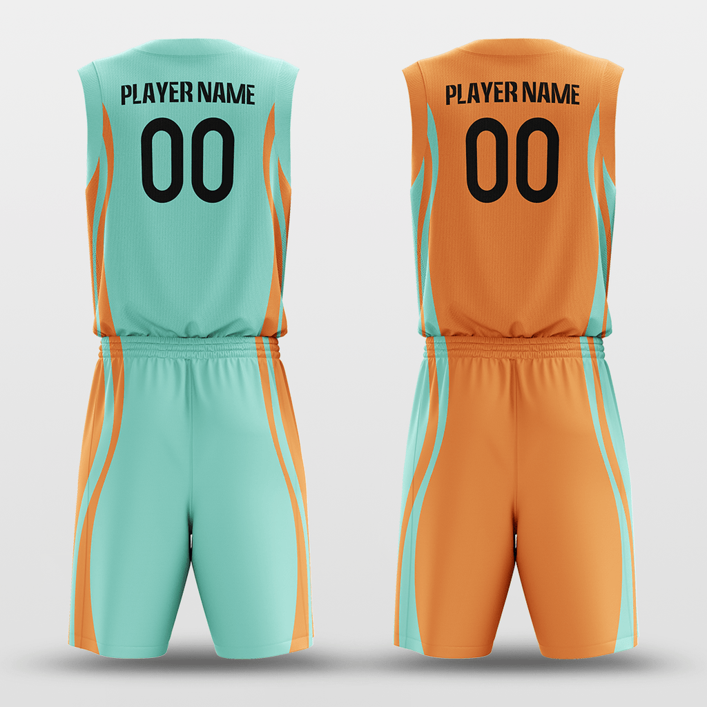 Mint&OrangeCustom Sublimated Basketball Set