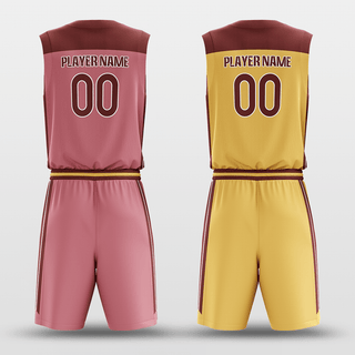 Pink&Yellow Custom Sublimated Basketball Set