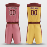 Pink&Yellow Custom Sublimated Basketball Set