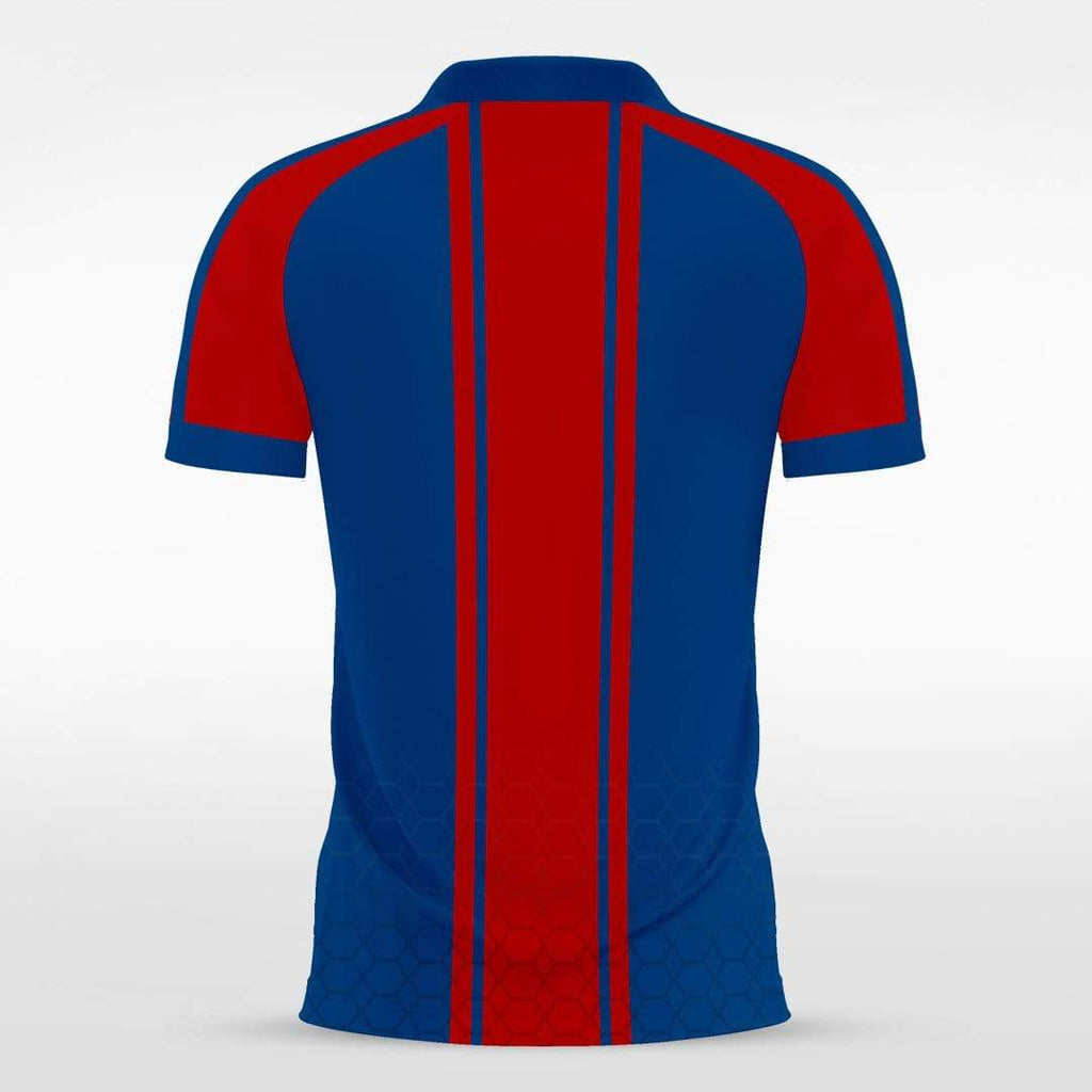 Royal&Red Striped Soccer Uniform Design