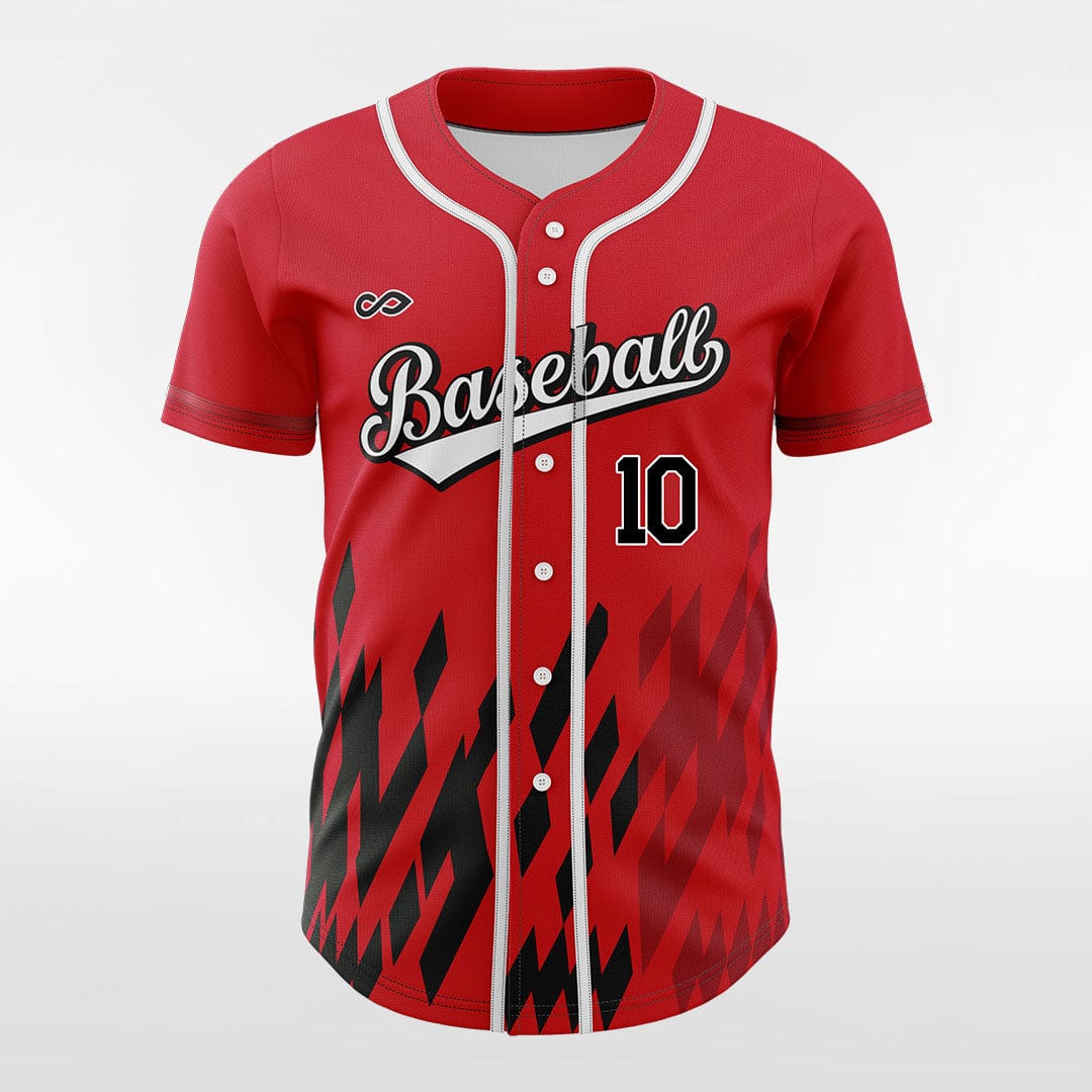 Pixel Fire-Custom Sublimated Button Down Baseball Jersey-XTeamwear