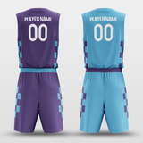 Purple&Blue Custom Sublimated Basketball Set