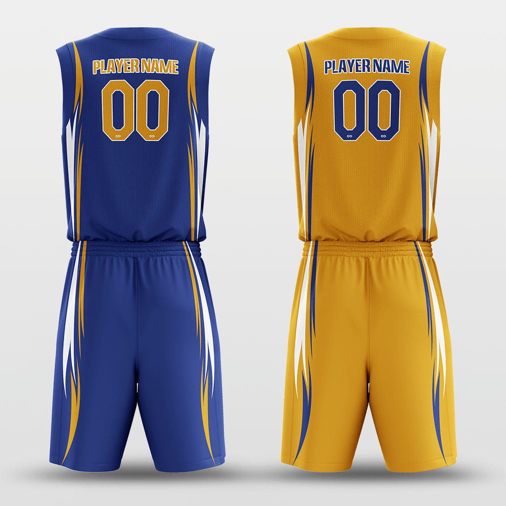 Blue&Yellow Custom Sublimated Basketball Set