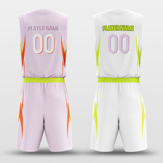 Pink&White Custom Sublimated Basketball Set