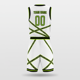 Green&White Stripe Fission Sublimated Basketball Team Set