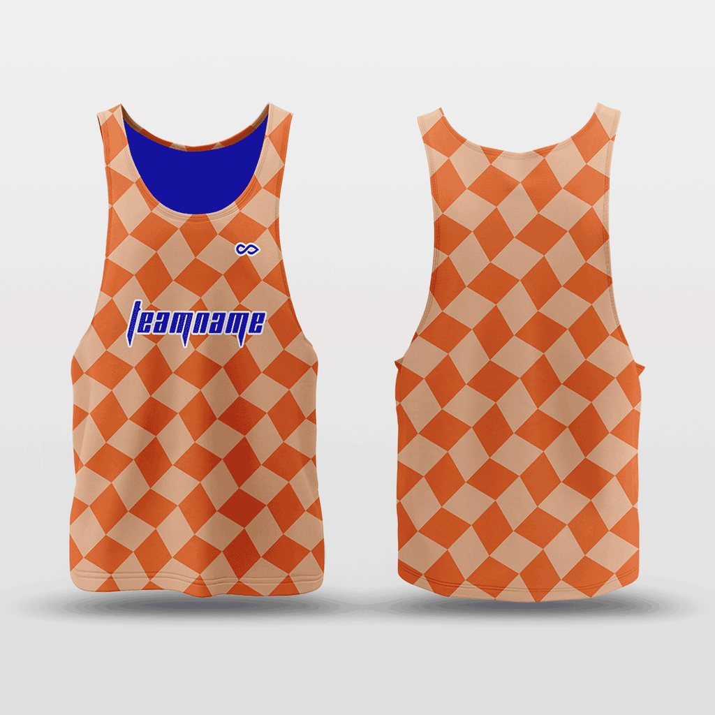 Orange Plaid Dry-Fit Basketball Jersey