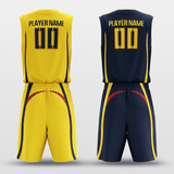 Yellow&NavyCustom Sublimated Basketball Set