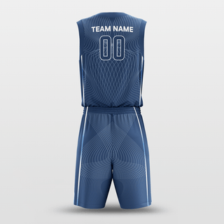 Latitude and Longitude Sublimated Basketball Team Set Blue