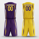 Yellow&Purple Custom Sublimated Basketball Set