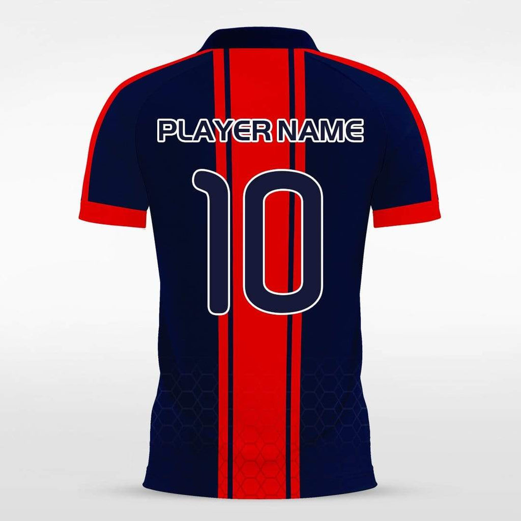 Navy&Red Striped Sublimated Soccer Jersey