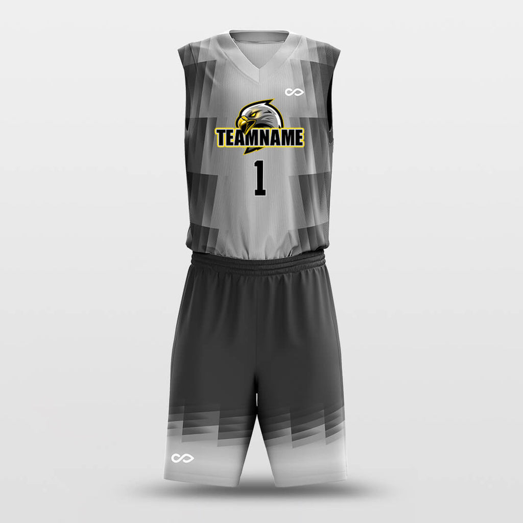 sublimation basketball jersey design gray and black