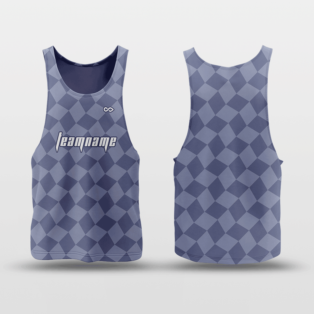 Navy Plaid Dry-Fit Basketball Jersey