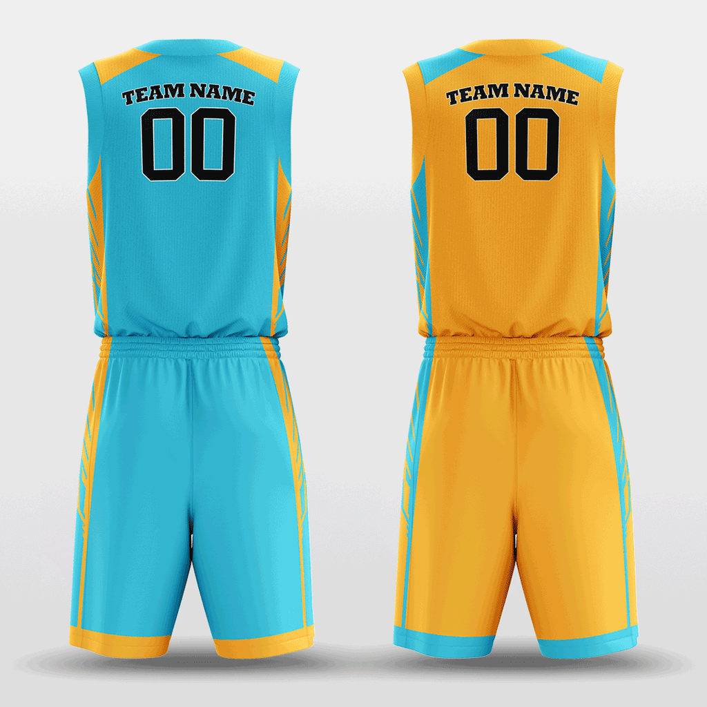 Blue&Orange Custom Sublimated Basketball Set
