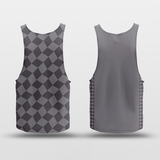 Grey Plaid Reversible Basketball Bibs