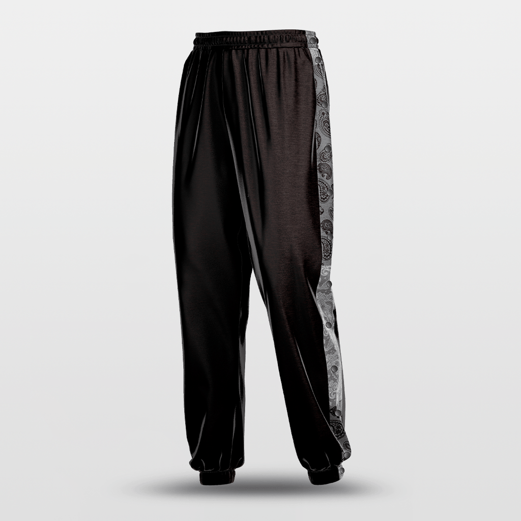 Paisley Customized Basketball Training Pants with pop buttons