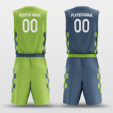 Green&Blue Custom Sublimated Basketball Set