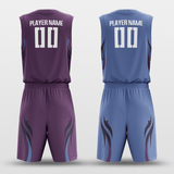 Blue&Dark Purple Custom Sublimated Basketball Set