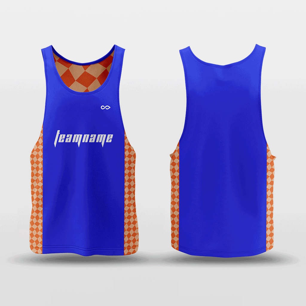 Orange Plaid Dry-Fit Basketball Bibs