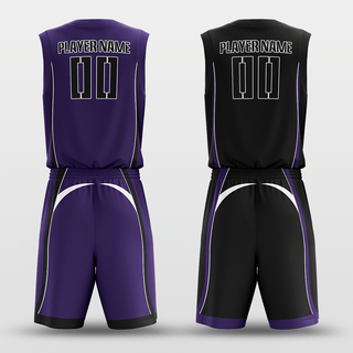 Black&Purple Custom Sublimated Basketball Set