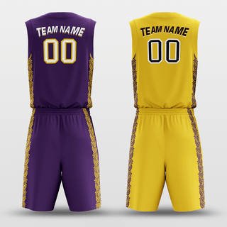 Purple&Yellow Custom Sublimated Basketball Set