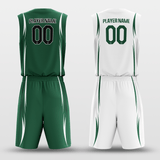 Green&WhiteCustom Sublimated Basketball Set
