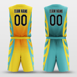 Yellow&Green Custom Sublimated Basketball Set
