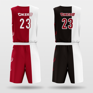 Red&Black Tai Chi Sublimated Basketball Set