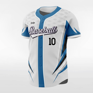 White&Blue Men Baseball Jersey