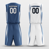Blue&White Custom Sublimated Basketball Set