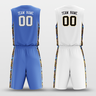 Blue&White Custom Sublimated Basketball Set